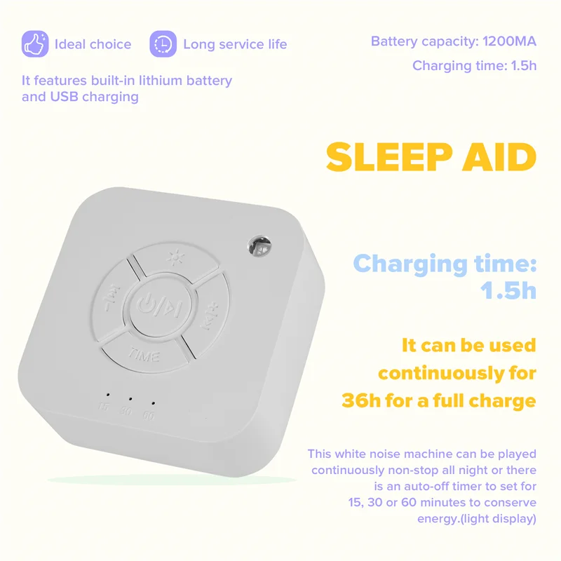 White Noise Machine with 15 Soothing Sounds