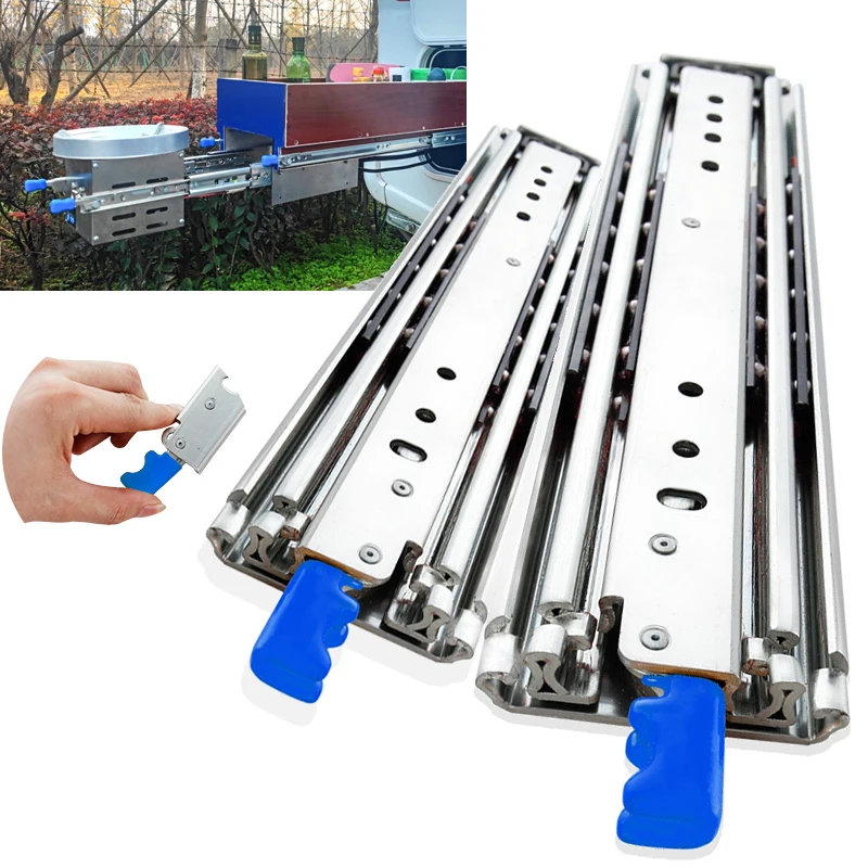 Cxhiia com Gaveta Resistente do Fechamento 500lbs Corrediças Deslizando Trilho de Esferas da Gaveta do Rolamento de Esferas da Extensão Completa Carga Pesada 3-fold Trilho de Guia