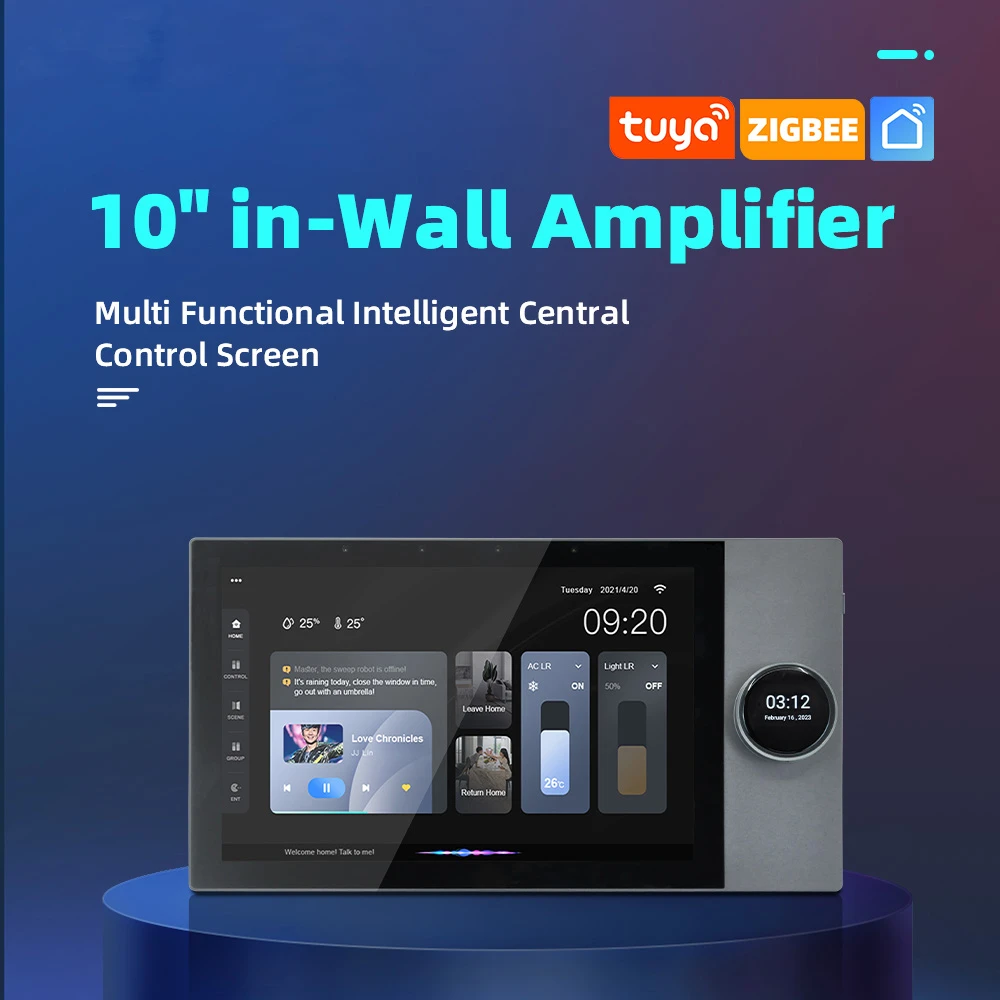 Zigbee 10 inch Wall Amplifier Bluetooth WiFi Tuya Audio Amp Smart Home