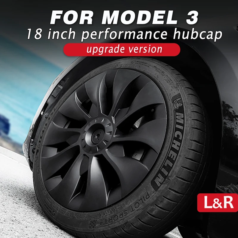 4Pcs Coprimozzo Auto Per Tesla Model 3 18 Pollici Tappo Ruota Di Ricambio Ruota Dell'Automobile Hubcap Copertura Completa Del Cerchione Accessori 2018