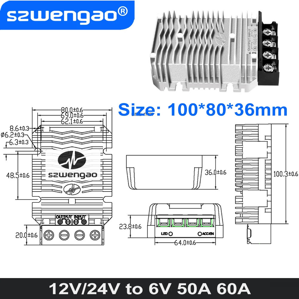 RCNUN-Convertisseur abati eur pour voitures et jouets, alimentation buck,  Sochi 12 V à 5 V, 6V, 10A, 12 V à 5 V, 50W - AliExpress