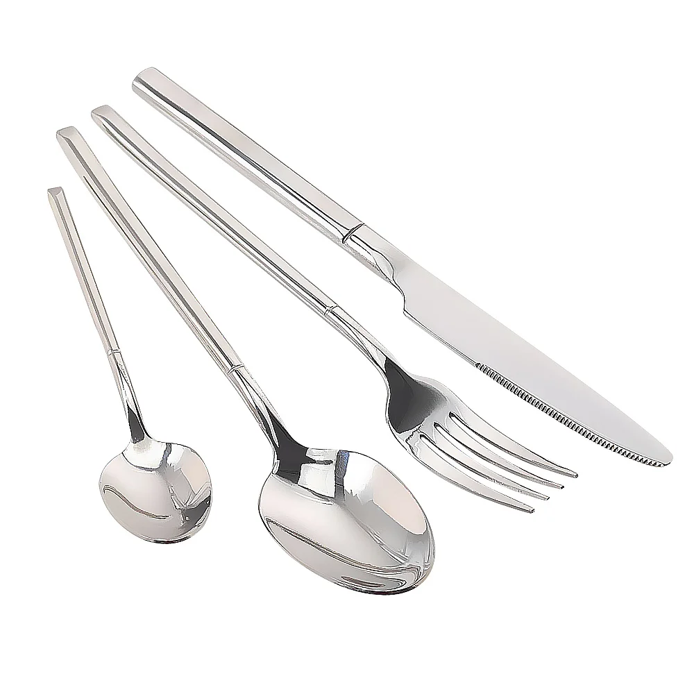 Jaswehome High-end 4Pcs Flatware Set 304SS Steak Knife Fork Spoon Stainless  Steel Cutlery Dinnerware Upscale Silverware