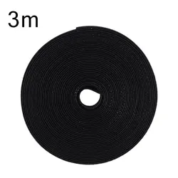 Versatile Cable Organizer & Wire Management Tape - Earphone, Mouse, and Cord Management Ties Protector (3m  Black)