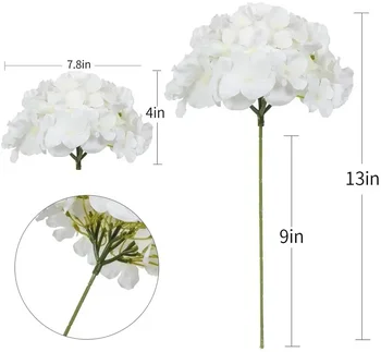 Silk Hydrangea Flowers 54 Petals Artificial Hydrangeas with Stem for Flower Arrangement Table Decor Wedding Home Decoration 2