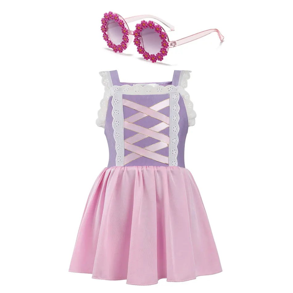 thumbnail image 1 of Bañador de dos piezas para niñas de 2 a 10 años, traje de baño de estilo princesa Disney, Bikini de verano, 2024, 1 of 5