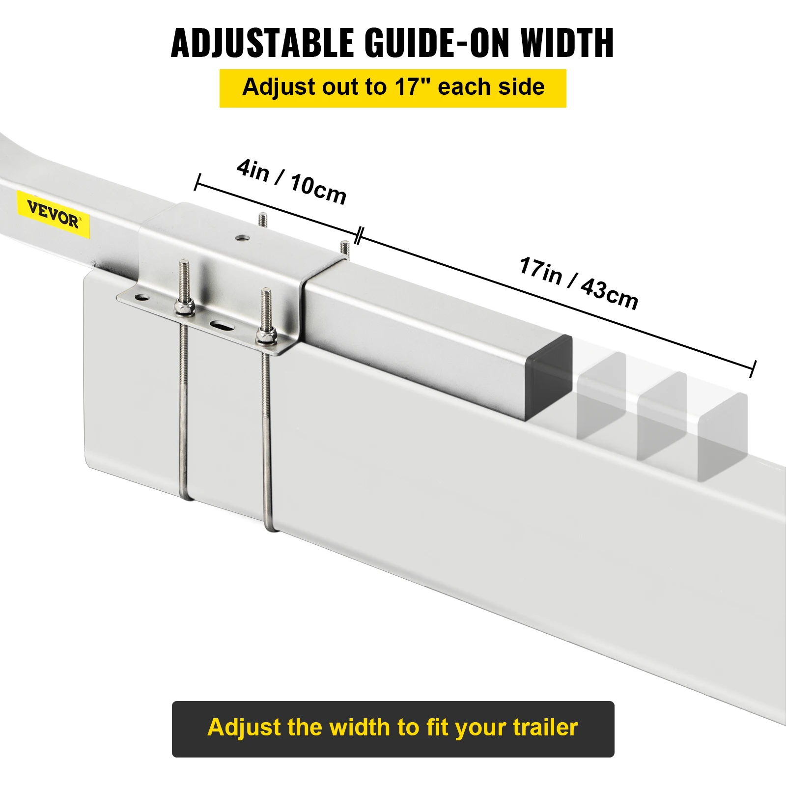 VEVOR Boat Trailer Guide-on 60" 2PCS Steel Trailer Post Guide on with LED-Lighted PVC Tube Covers Mounting Hardware Included