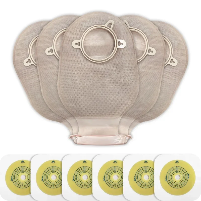10barriers/15bags + 6barriers Ostomy Supplies Colostomy Bags Two Piece Drainable Pouches hoop look Ileostomy Stoma Care