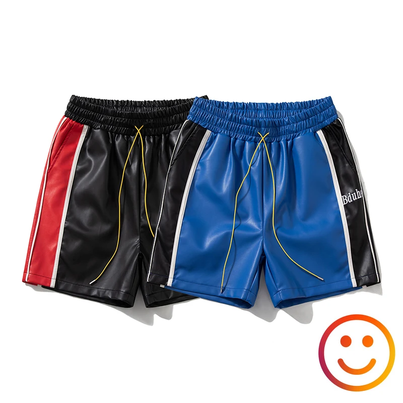 가죽 블랙 레드 그린 Borad 반바지 주머니 2024 여름 남성 여성 고품질 노란색 Drawstring 비치 Shortpant 바지