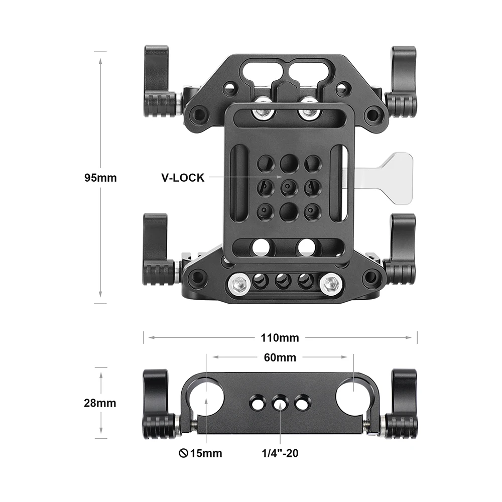 KIMRIG   V-Lock  ͸ ÷Ʈ, Dslr ī޶   Ʃ, 15mm  ε Ŭ 