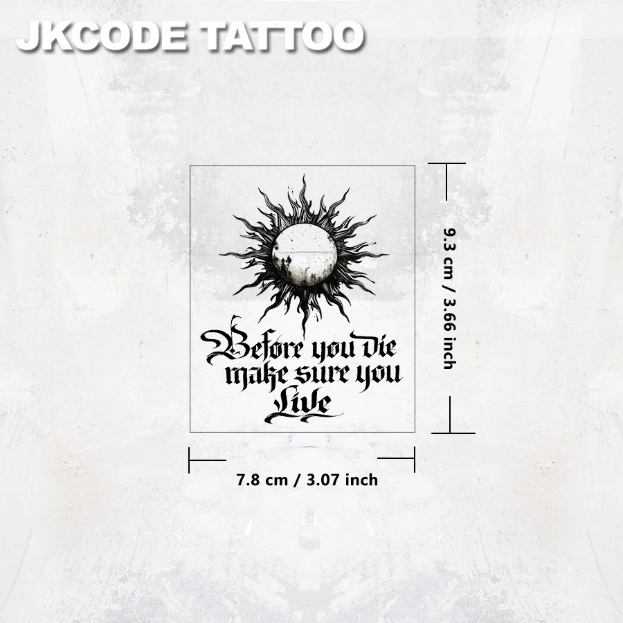 Waterdicht ontwerp Semi-permanente tatoeages, vlamzonpatroon - Inspirerende  Engelse zinnen - Tweeërlei gebruik Heren nek Handvinger Tijdelijke tattoo  Duurt gedurende 15 dagen - AliExpress, image size:900x900