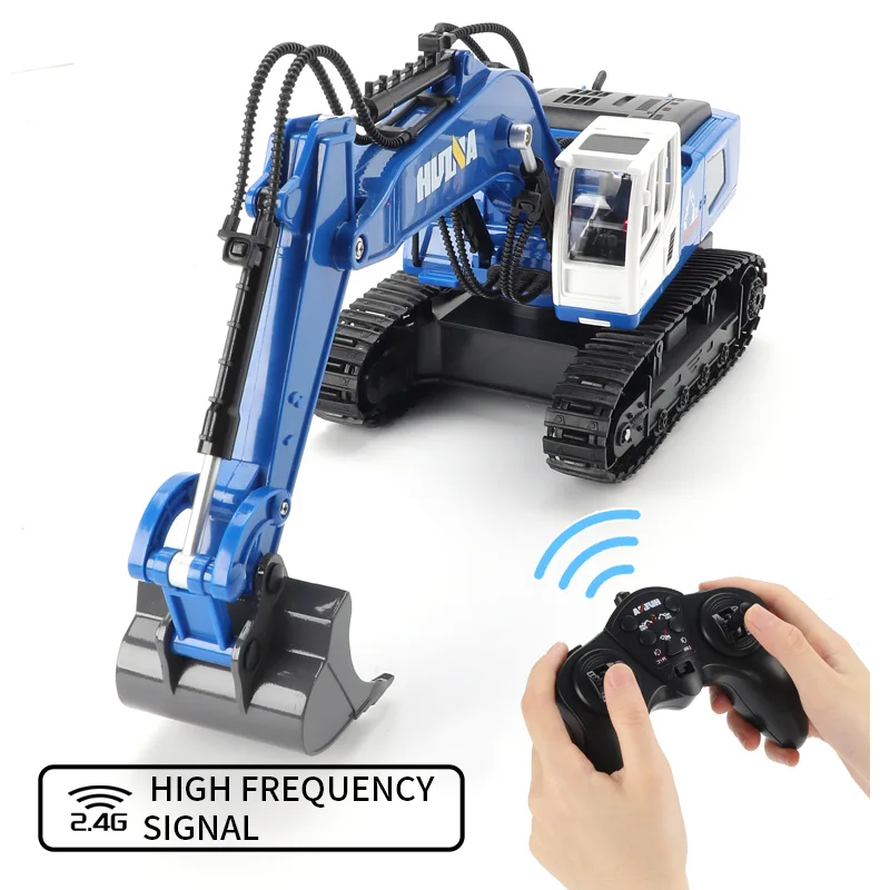 RC Excavator HUINA Remote Control Car Alloy 11CH 1/18 Crawlers Engineering 1558 RC Vehicle Toys Boy TH20315 5