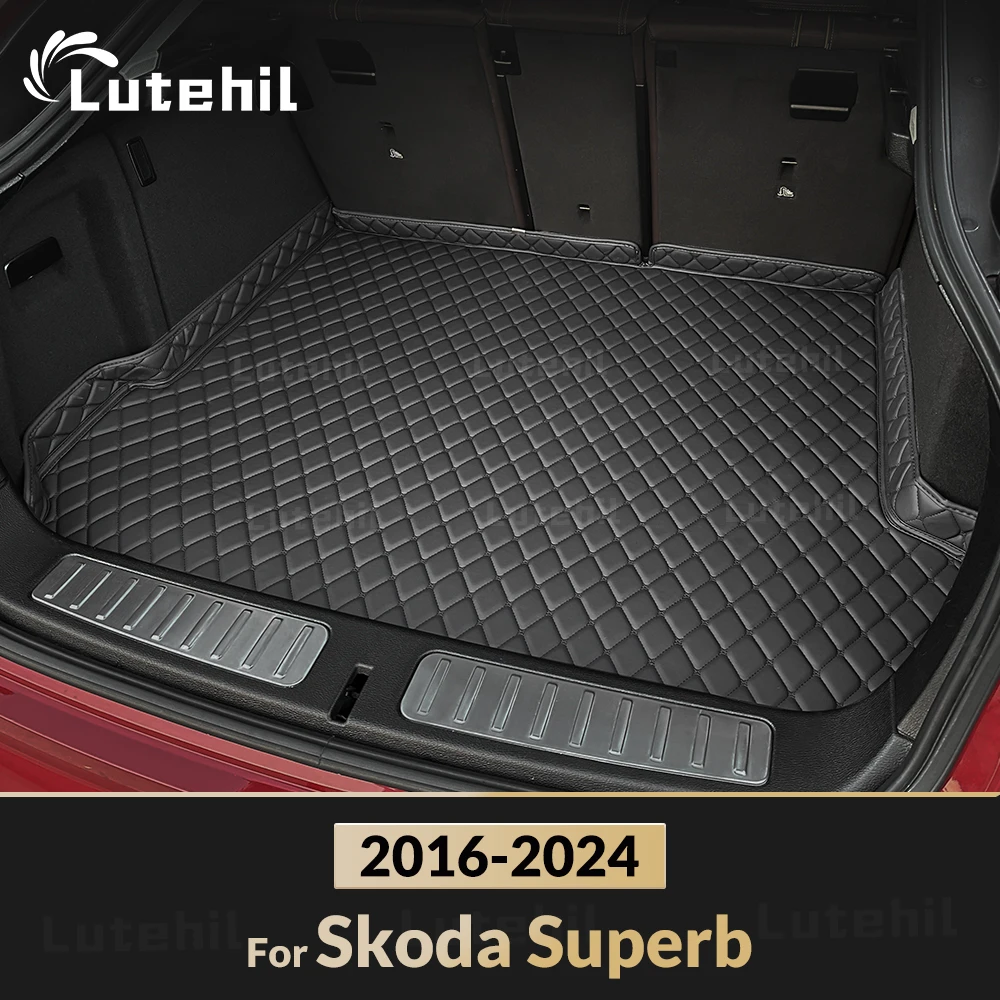 

Lutehil Car Trunk Mat For SKODA Superb 2016 2017 2018 2019 2020 2021 2022 2023 2024 Car Accessories Auto Interior Decoration