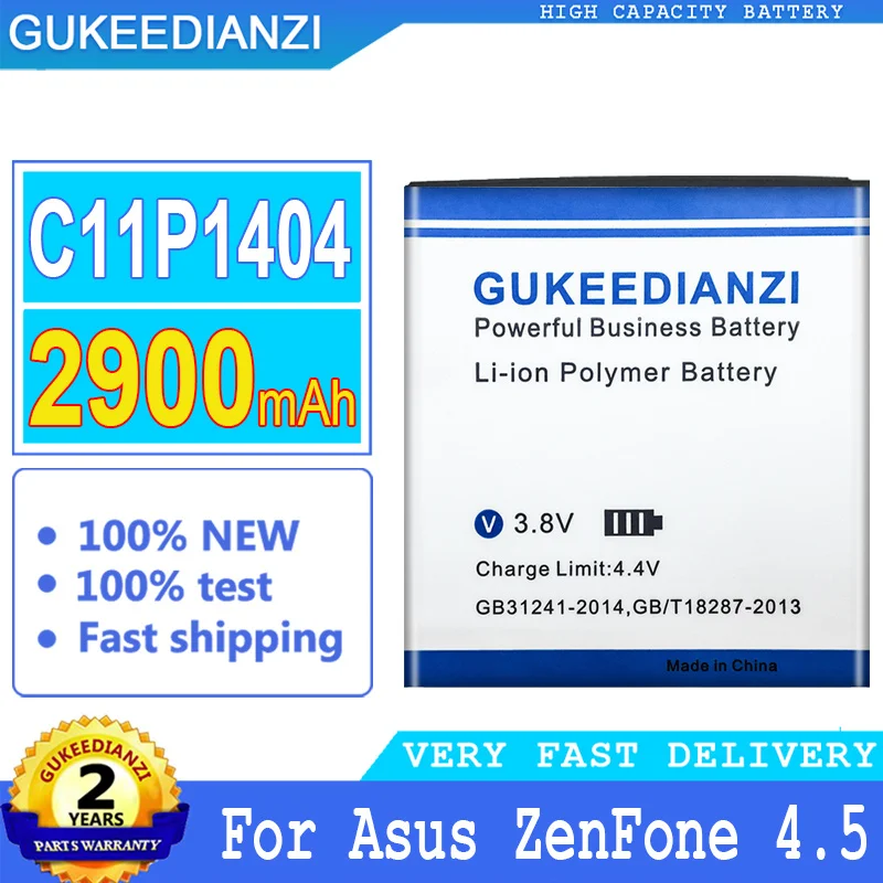 

Сменный аккумулятор GUKEEDIANZI-Square Ver, 2900 мАч, C11P1404, C11P, 1404, для Asus ZenFone 4,5, ZenFone4.5, A450CG, новый