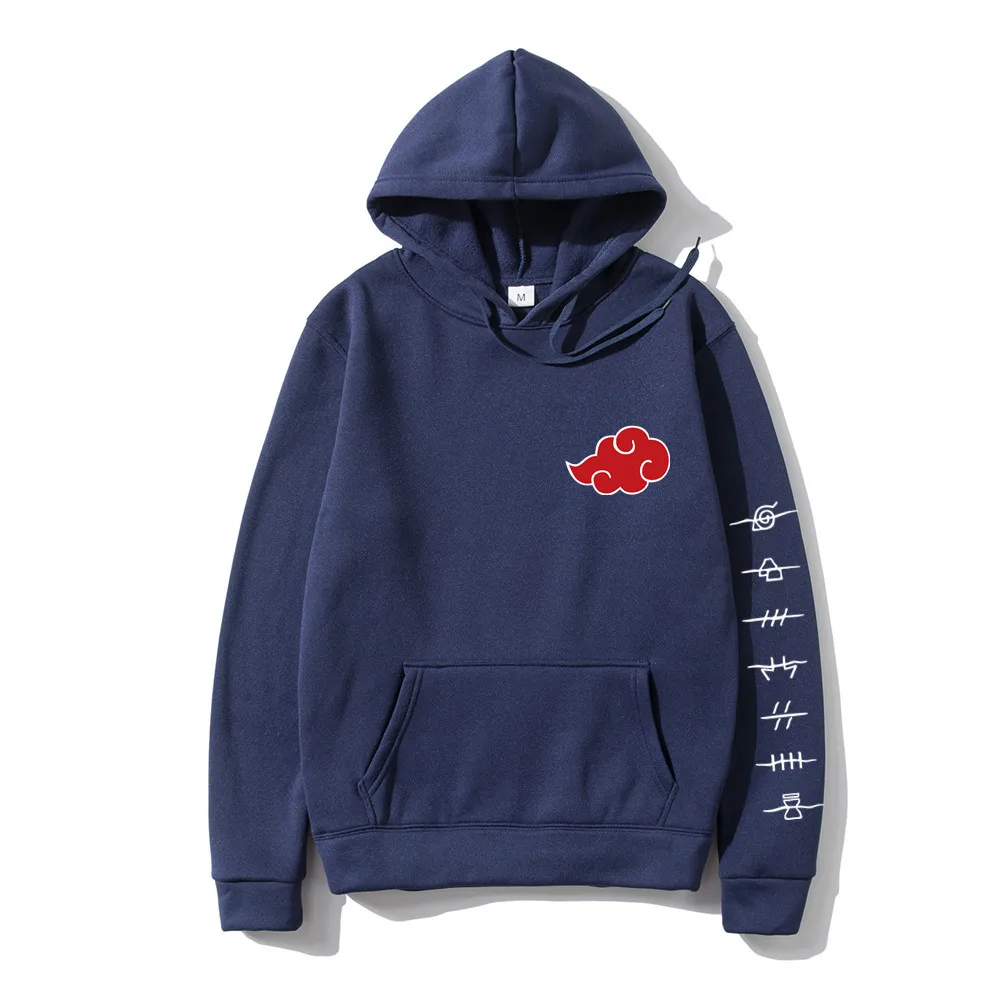 Japão anime akatsuki nuvem símbolos imprimir feminino hoodies