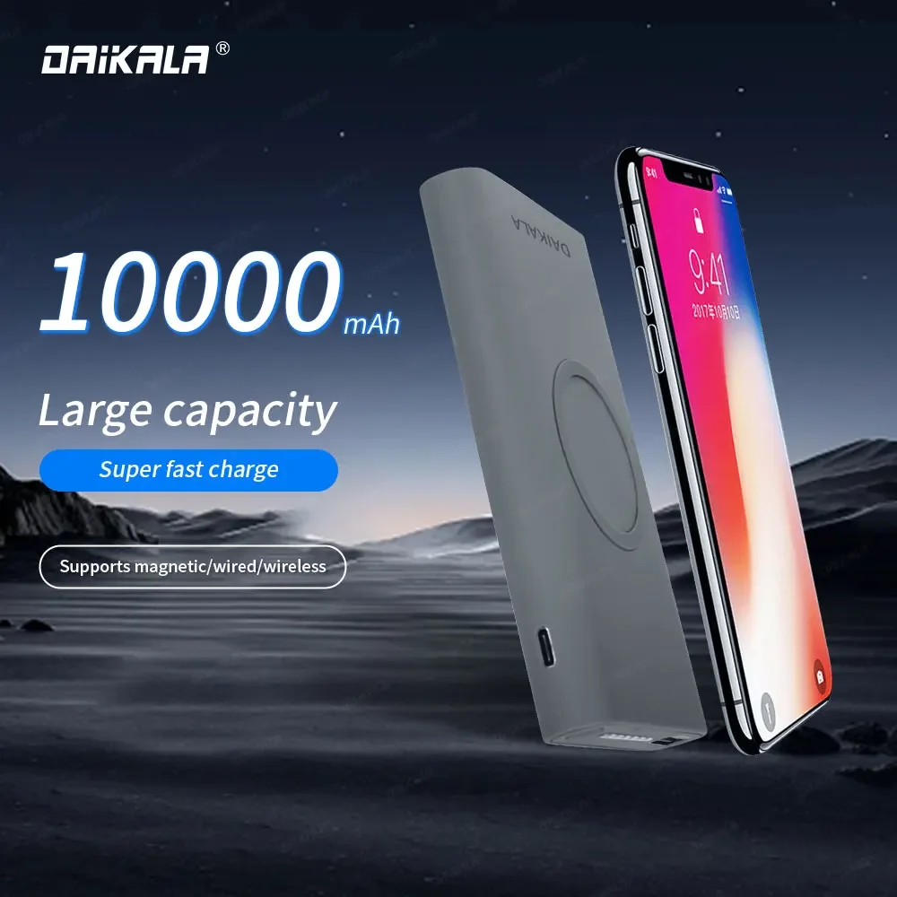 WirelessPowerBank10000mAhTwowayFastChargingTypecExternal