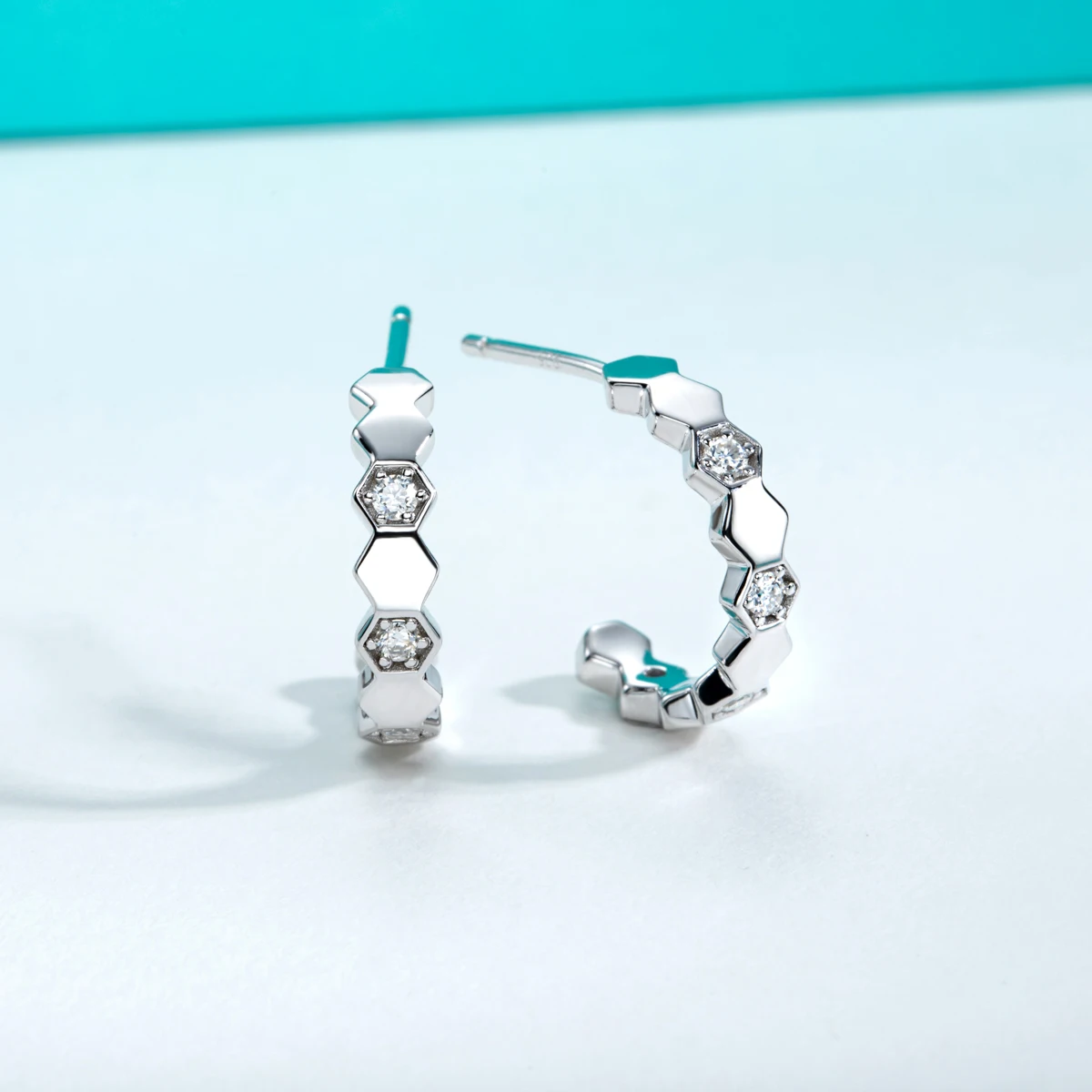 Earrings Honeycomb Hoop