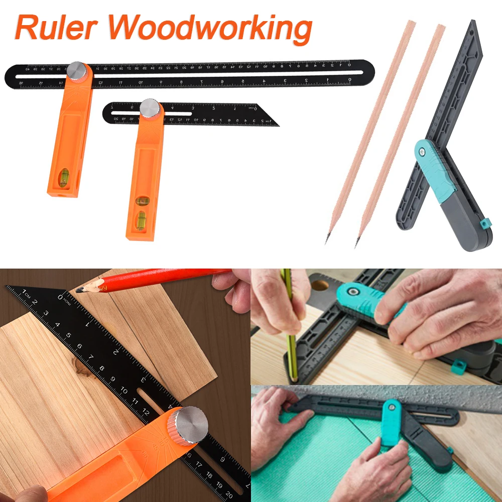 Wooden Marking Gauge Protractor Angle Rulers Gauges Tri Square Sliding