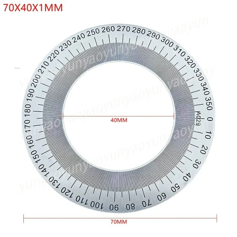 1 조각 다이얼 스테인레스 스틸 앵글 다이얼 360도 각도기 원형 액세서리 측정..