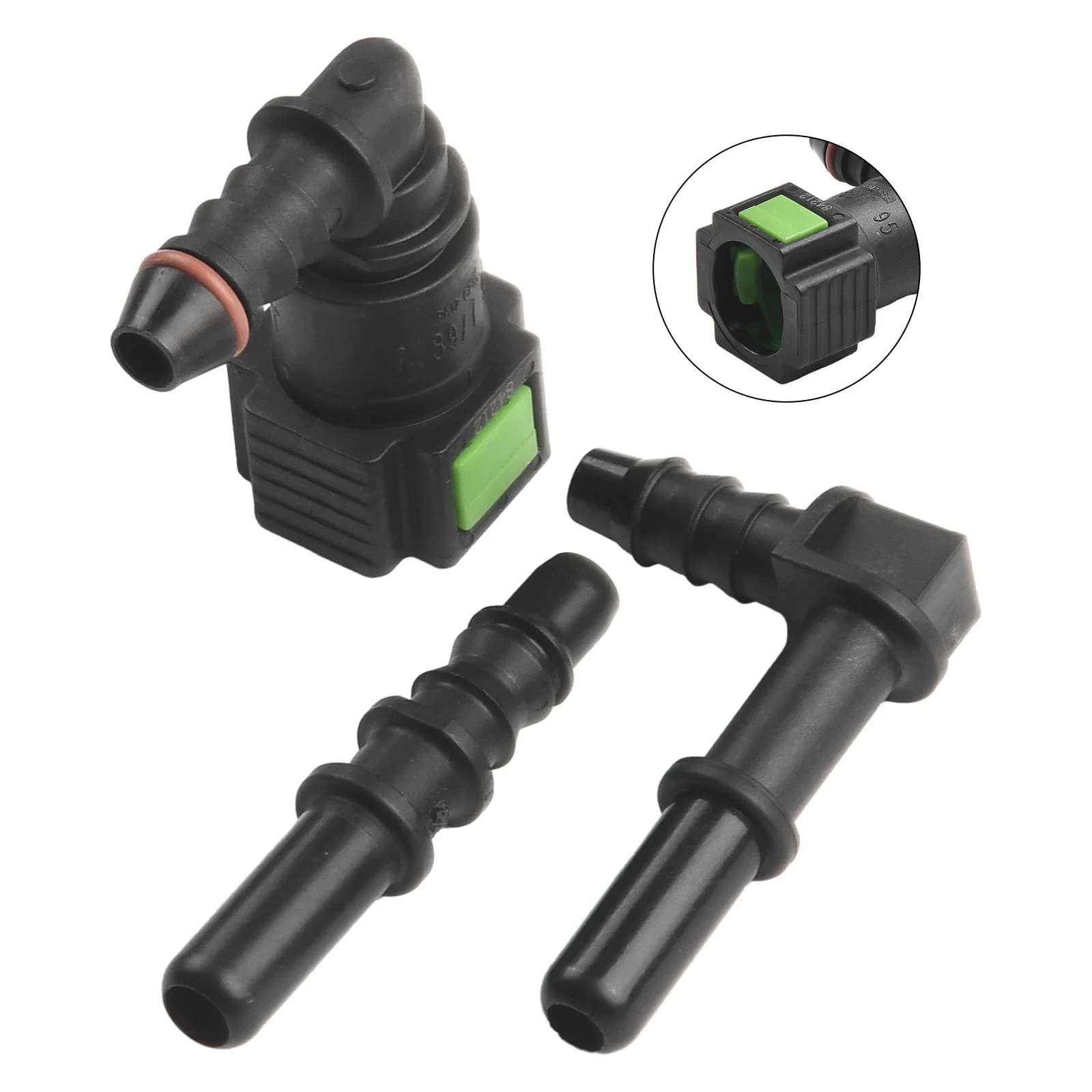 Car Fuel Line Coupler Hose Quick Connect ID6 7.89mm Rubber Nylon Oil Line Pipe Adapter Disconnect Release Hose Connector