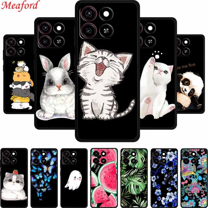 Cute Cartoon Cat Black Silicone Soft Shockproof Phone Case Cover