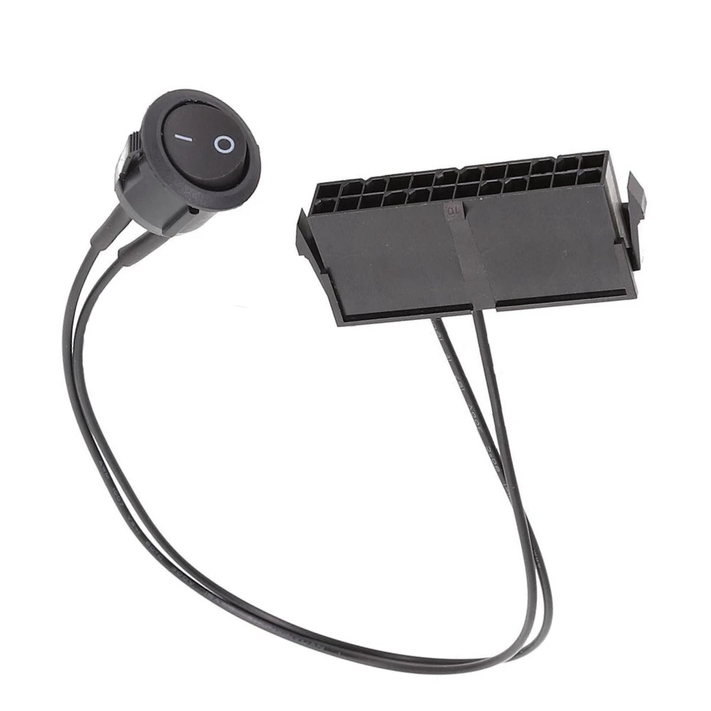 24 Pin Female ATX PSU Power Supply Starter Tester Start Up Jumper ON OFF Switch Cable 18AWG 30CM power supply
