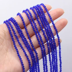Natural 2mm Dark Green Spinel Beads for Jewelry Crafting - 38cm Strand (Blue)