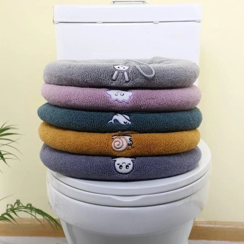 Thicker Bathroom Toilet Seat Cover Pads Soft Warmer Toilet Seat Cushion Cover Stretchable Washable Cloth toilet seat cover toilet seat cushion toilet accessories