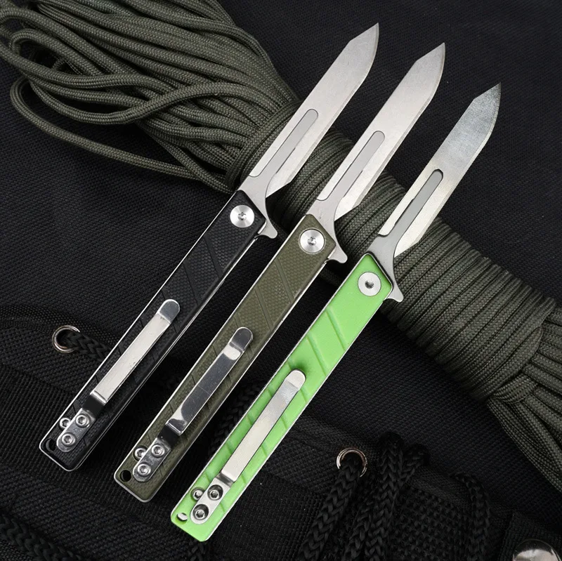 stainless steel Folding Scalpel Medical Folding Knife EDC Outdoor Unpacking  Pocket Knife with 10pcs Replaceable Blad - AliExpress