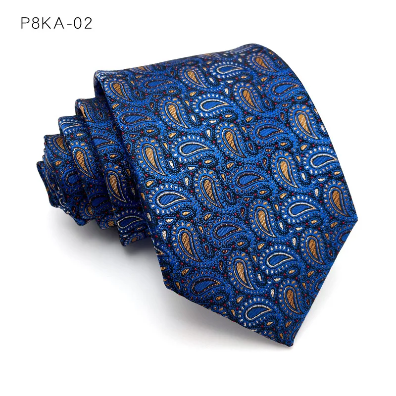 Luxus 8cm Herren Krawatte Blumen Paisley Krawatten für Mann Bräutigam Groom sman Jacquard gewebte Krawatte formelle Business-Party-Accessoires – Detail 7