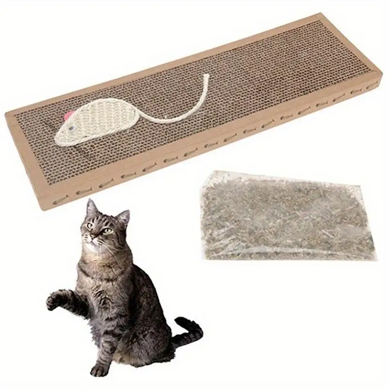 Rectangular Corrugated Paper Cat Scratching Board Durable And Scratch Resistant Cat Scratching Board Pet Supplies Toys