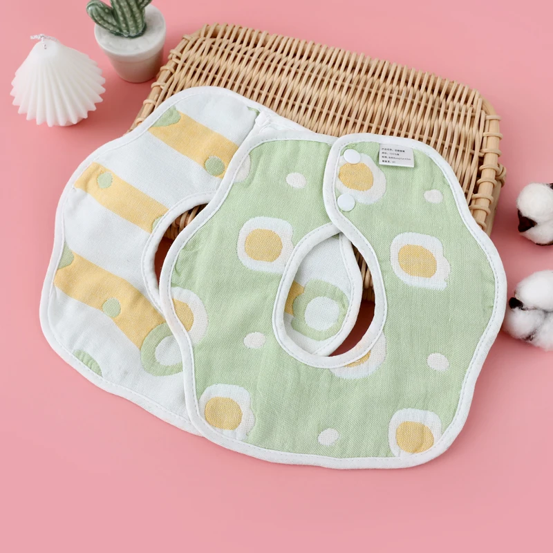 6-Layer Muslin Baby Bibs 100% Organic Cotton Bibs Soft Baberos Bebe Animal Bandana Infant Smock Burp Cloth Feeding Saliva Towel baby accessories diy Baby Accessories