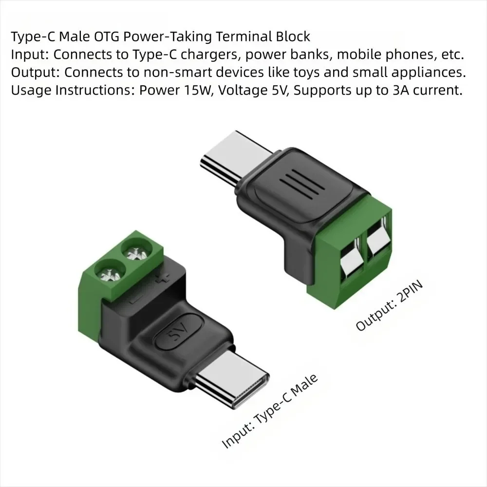 ตัวเลือกสินค้า อะแดปเตอร์ USB-C 2 พิน สกรู ชาร์จเร็ว 5V สีเขียว