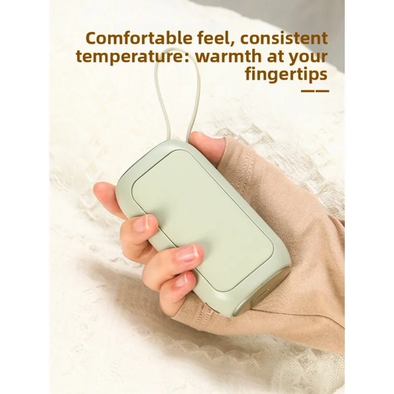 USB Charging Detachable Hand Warmer, Digital Temperature Display Portable Heater Power Bank Lanyard 2 In 1