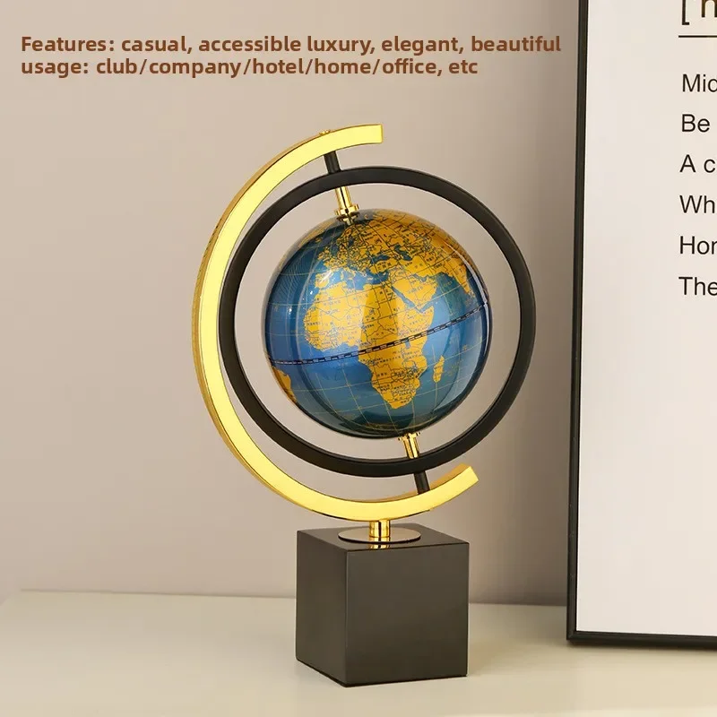 مجسم كرة أرضية معدني دوار من الرخام