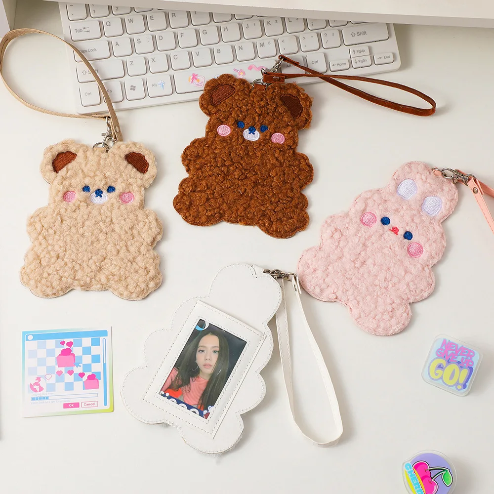 Minkys Nuovo Arrivo Kawaii Ins Bear Kpop Photo Cards Holder Cute Rabbit Id Bus Card Holder Cancelleria Scolastica