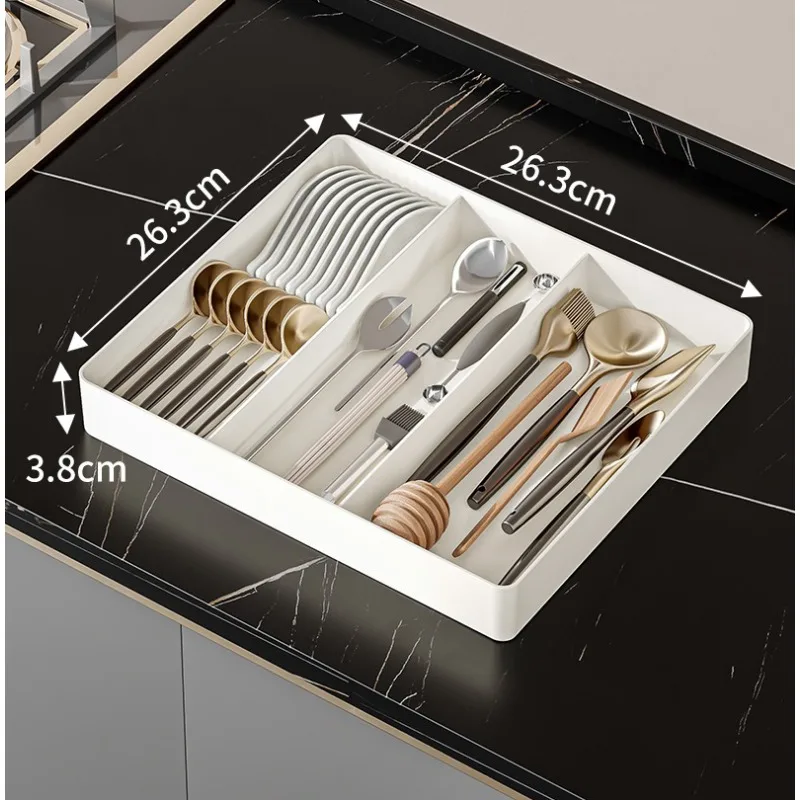 Kitchen Drawer Retractable Storage Box Kitchen Storage Tray Detachable Tray Household Partitioning Organization Box 4