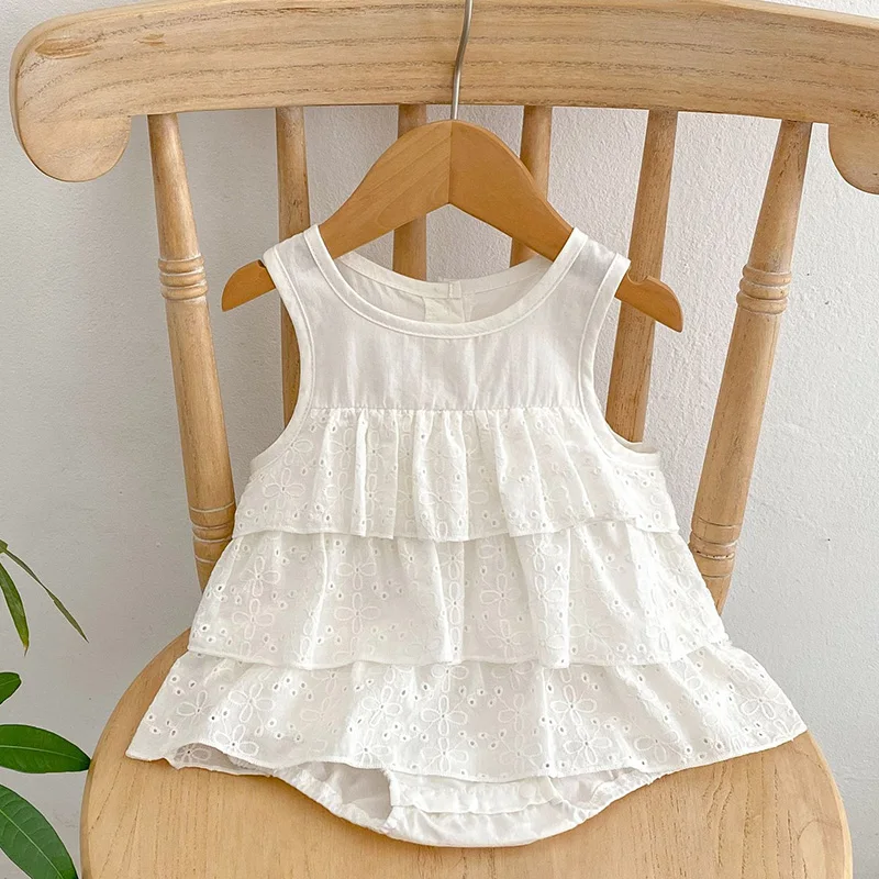 

Newborn Baby Girl Romper Sleeveless Cotton Solid Color Infant Baby Girls Jumpsuit Children Clothing For Summer
