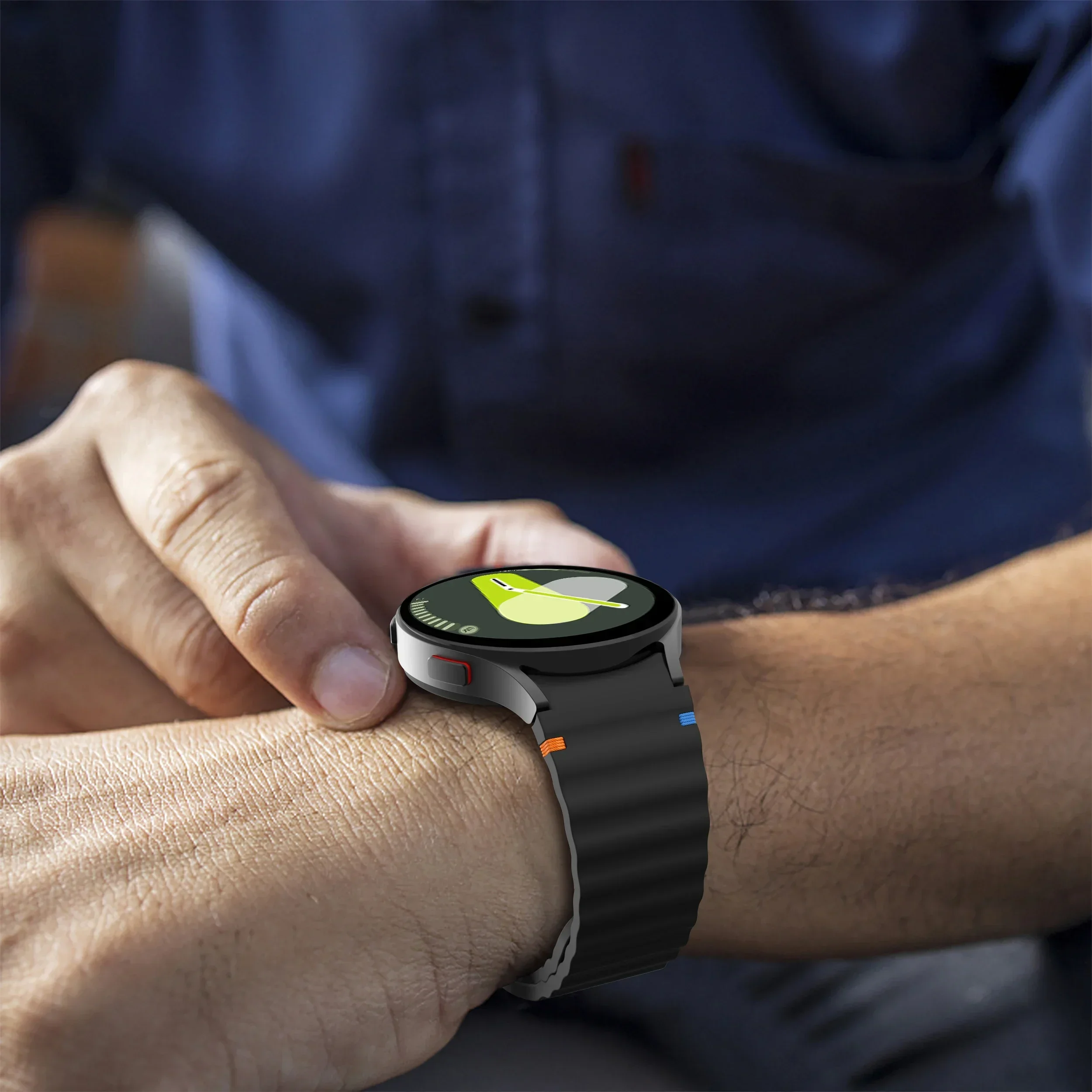 Silicone Strap For Samsung Galaxy Watch 7/6/5/4 44mm 40mm 5 Pro Official Wave Bracelet Galaxy Watch FE/6 Classic 47mm 43mm Band