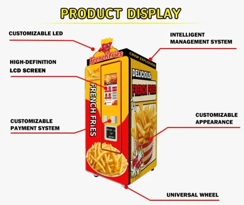 Best Quality Snack Food French Fries Machine Price Small Size Fry Potato Chip Vending Machine Outdoor