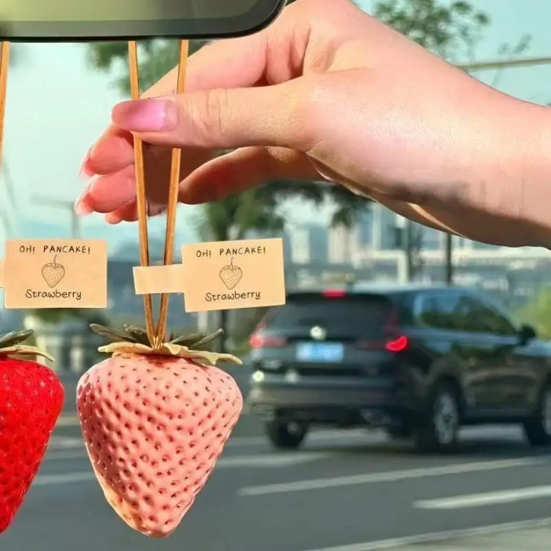 Kreativer Realistischer Erdbeer-Schlüsselanhänger 3D Frucht-Schlüsselhalter Auto-Schlüsselringe Vielseitiger Taschenanhänger Dekoration Geschenke – Detail 10
