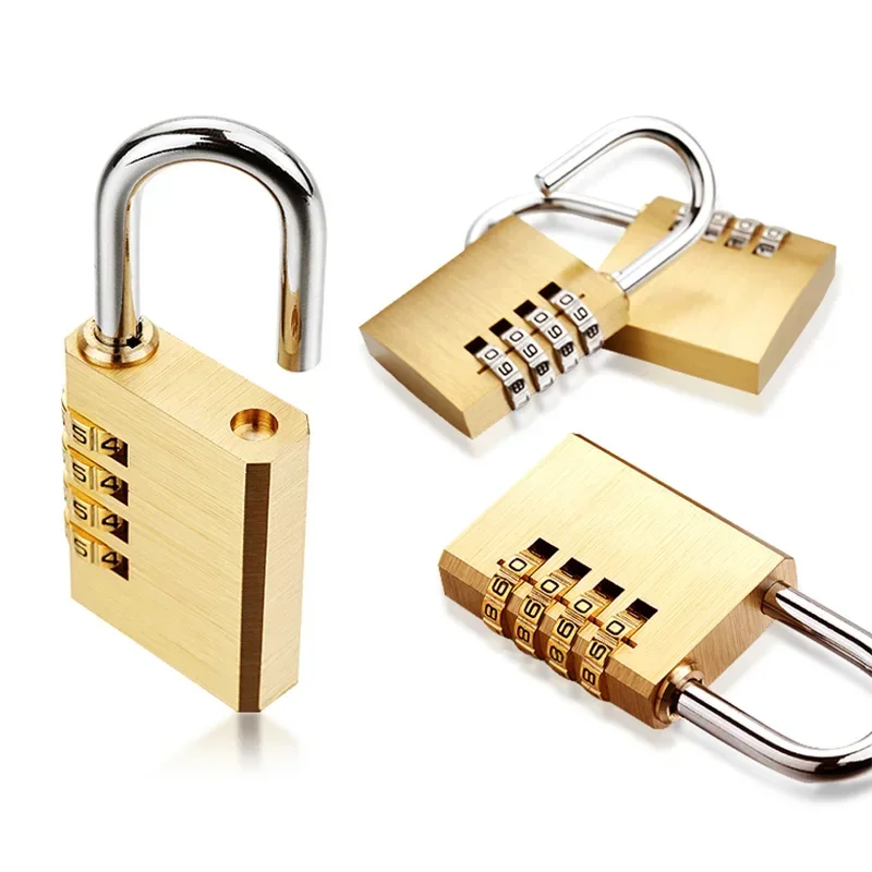 Password Lock For Door Solid Brass Digital Combination Padlock Gym Outdoor Locker Copper Stainless Steel door lock digit combination lock combination lock mini padlock security padlock travel padlock luggage padlock door safety lock