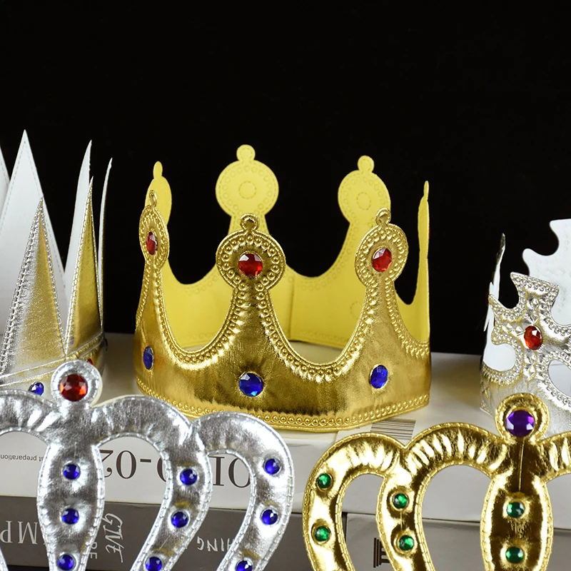 1pc Baby 1. Geburtstag König Krone Junge Mädchen Geburtstag Hüte Gold Silber Prinz Prinzessin Krone Für Kinder Erwachsene geburtstag Party Decor – Detail 15