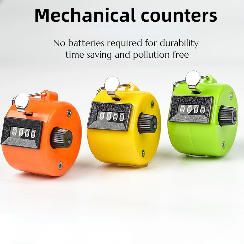 Hand Tally Counter 4 Digit Number Counters Metal Shell Hand Finger Display Manual Counting Tally Clicker Timer Soccer Golf Counter hand tally counter,electronic counter