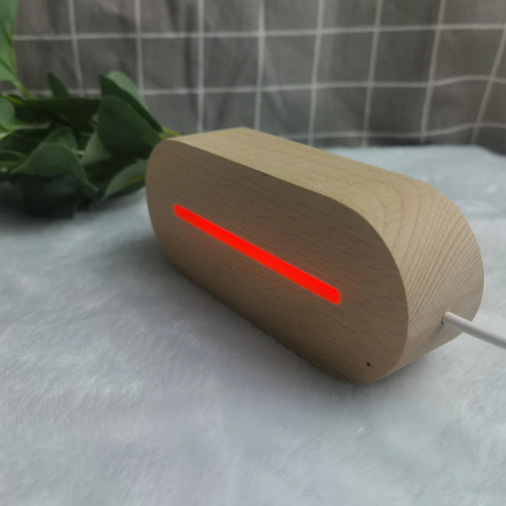 LED Light Display Base Wooden Lighted 3D Night Light Base 5 LED Handmade Resin Art Crystal For Home Decor Ornament
