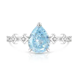 Elegant Adjustable 925 Silver Gemstone Ring for Women - Perfect for Any Occasion (Ice blue)