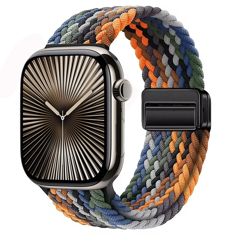 Nylon Braided Magnetic Loop Strap with Metal Accents