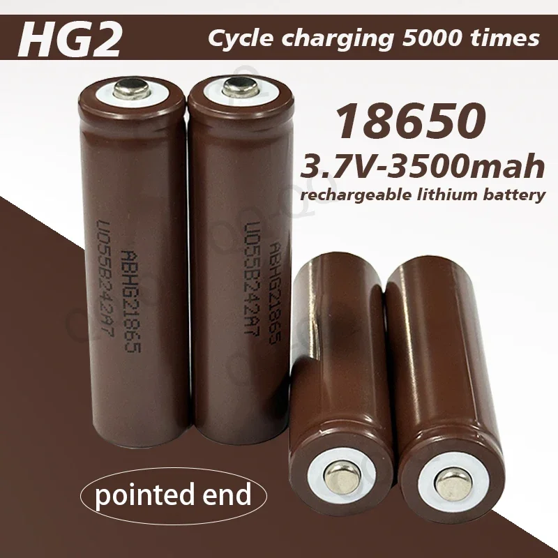 

HG2 18650 point battery 2024 best-selling 3500mAh 3.7V lithium-ion remote control screwdriver rechargeable battery