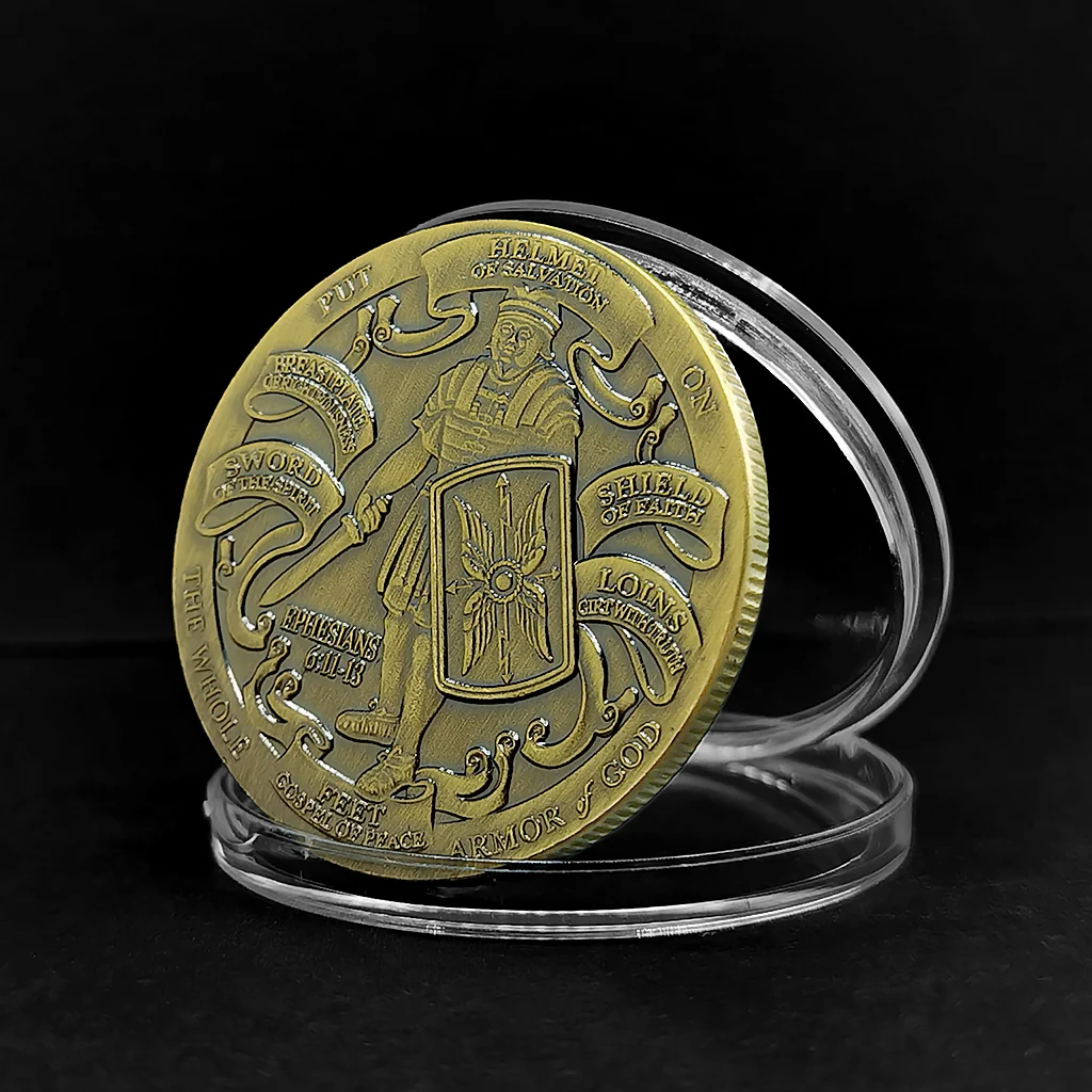 American Blind Warriors Marine Corps Guardian Lucky Coins Bronze Metal Medal Caschi Shields Swords Pattern