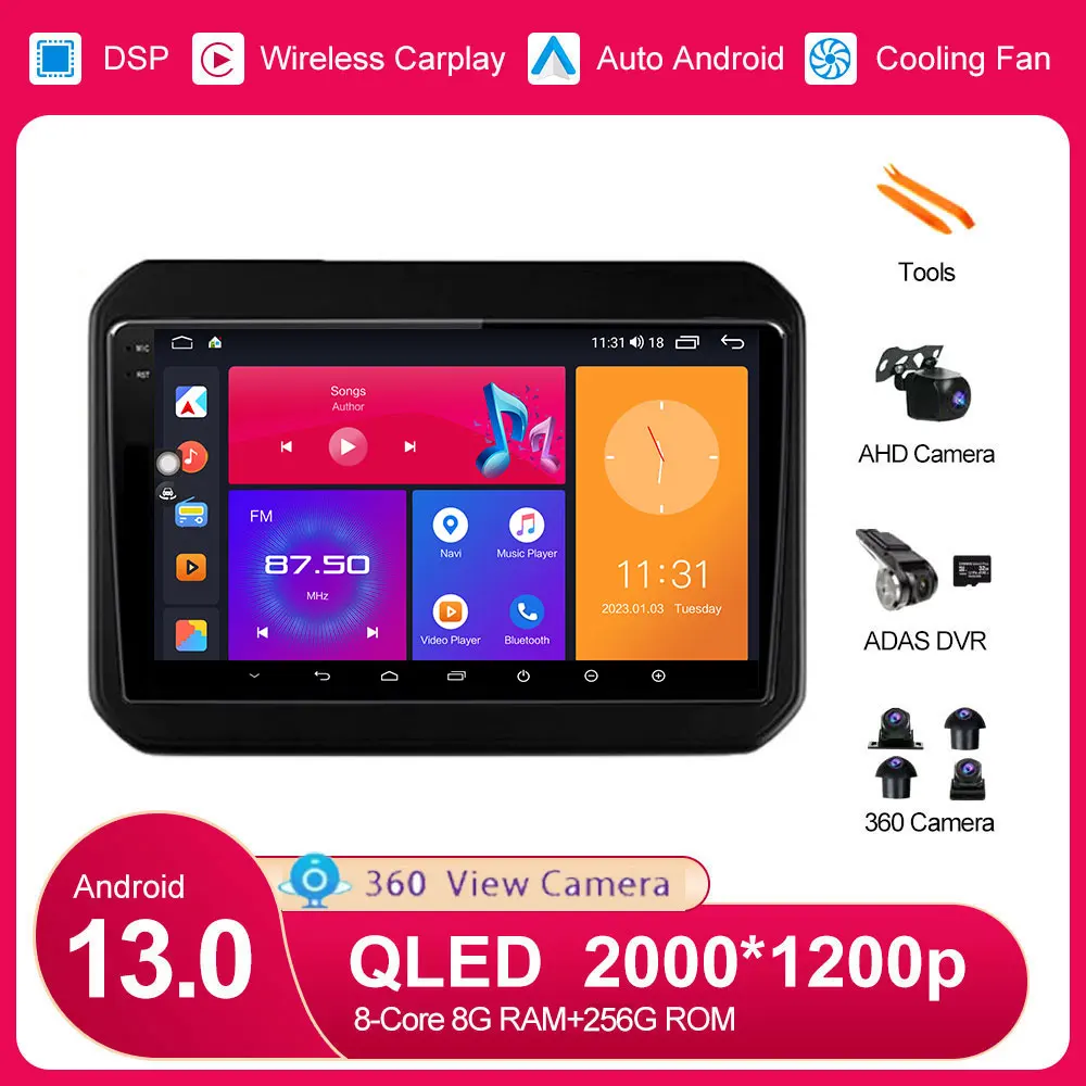 

Android 13 для Suzuki Ignis 2016 2017 2018 2019 20 GPS экран Поддержка Raer камера Carplay OBD автомобильное мультимедийное радио видеоплеер