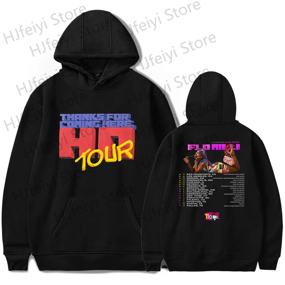 thumbnail image 1 of Sudadera con capucha Flo Milli Thanks For Coming Here Ho Tour para hombre y mujer, unisex, informal, de manga larga, para invierno, ropa de calle, 1 of 5
